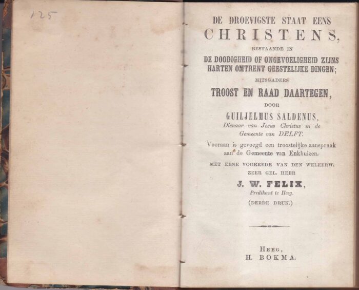Saldenus, Guiljelmus: De droevigste staat eens christens bestaande in de dodigheid of ongevoeligheid zijns harten omtrent christelijke dingen - Afbeelding 2