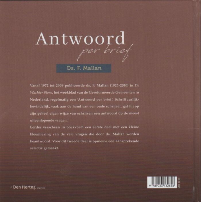 Mallan, ds. F.: Antwoord per brief deel 2 (nieuw) - Afbeelding 2