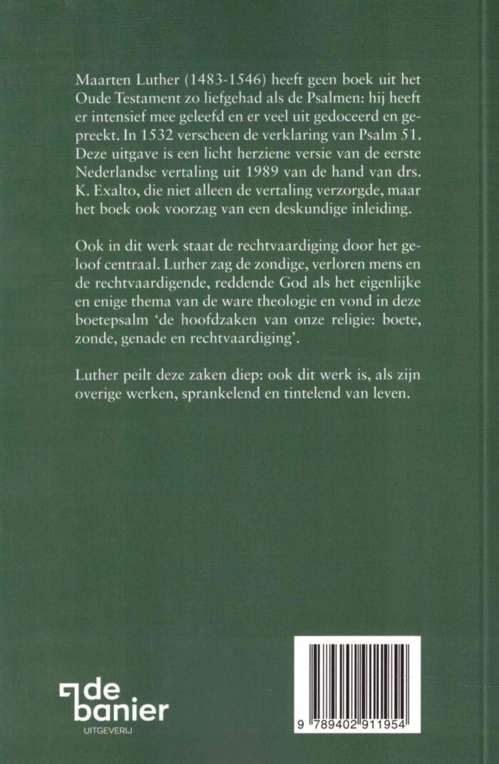 Luther, Maarten: Uitleg van Psalm 51 (nieuw) - Afbeelding 2