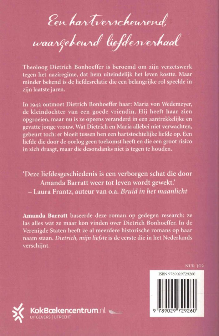Barratt, Amanda: Dietrich, mijn liefste. Het verhaal van Bonhoeffers onmogelijke liefde (roman) - Afbeelding 2
