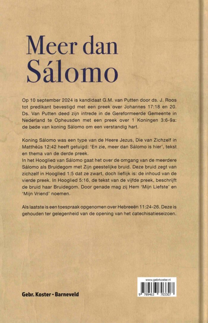 Putten, ds. G.M. van: Meer dan Salomo (nieuw) - Afbeelding 2
