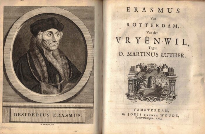Luther, M.: Knechtelijke wil en van Erasmus de vrije wil. 2 boeken in een band uitgegeven in 1745 - Afbeelding 2
